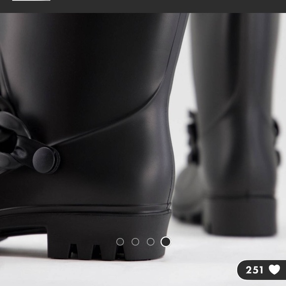 NWT • ASOS • GRAYSON Tall Black Welles Boots with Chain Trim Detail - Picture 8 of 13